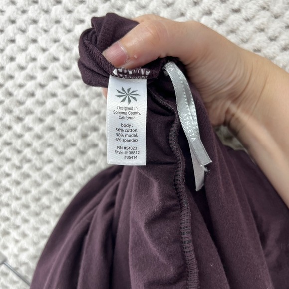 Athleta Dress Westward Ruched Tulip Beat Neck Sleeveless Casual Travel Purple XS - Picture 6 of 8